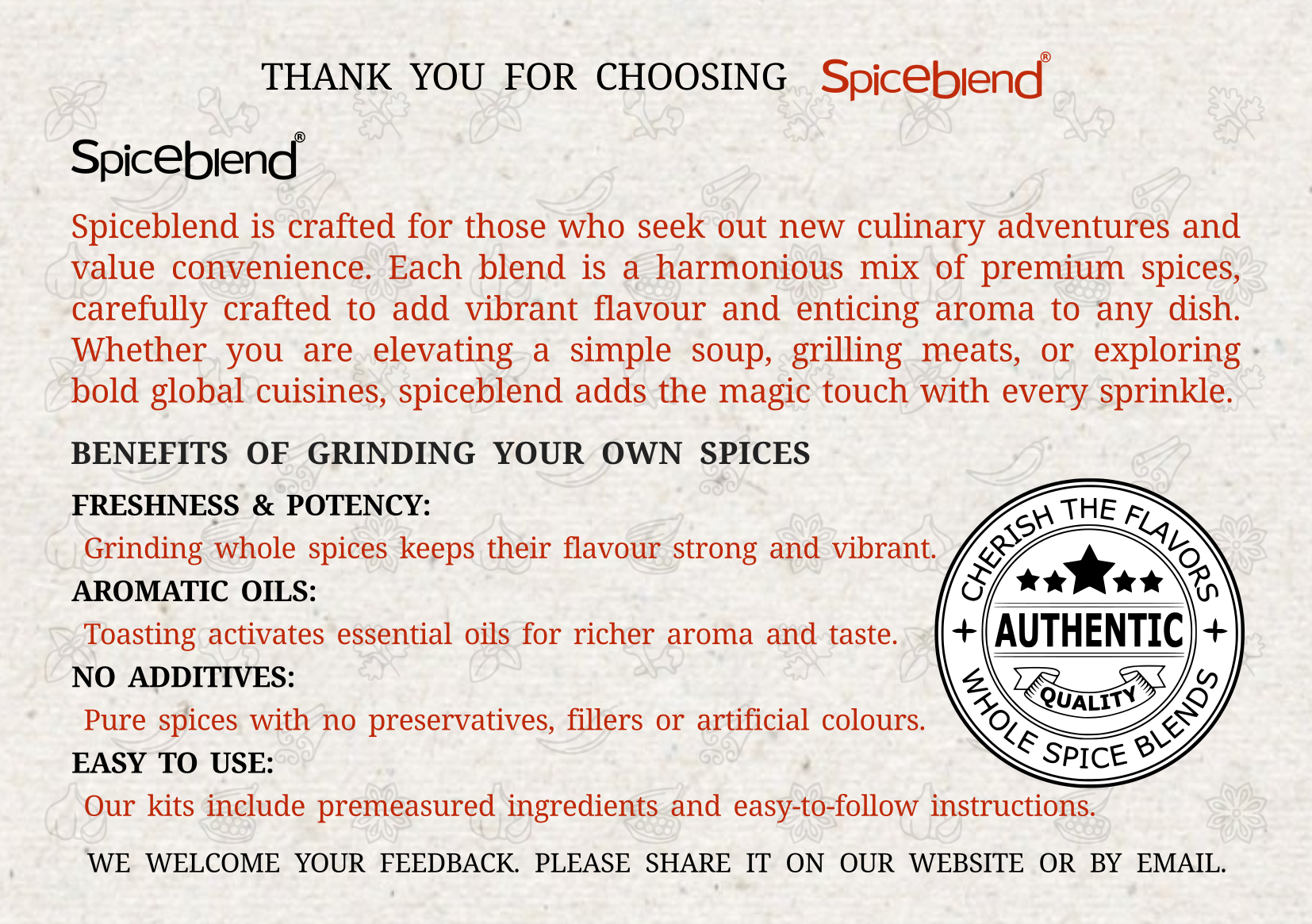 About Spice Blend