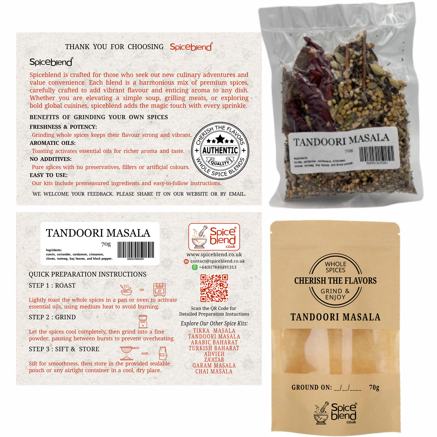 Tandoori Masala (Authentic Blend of Whole Spices)