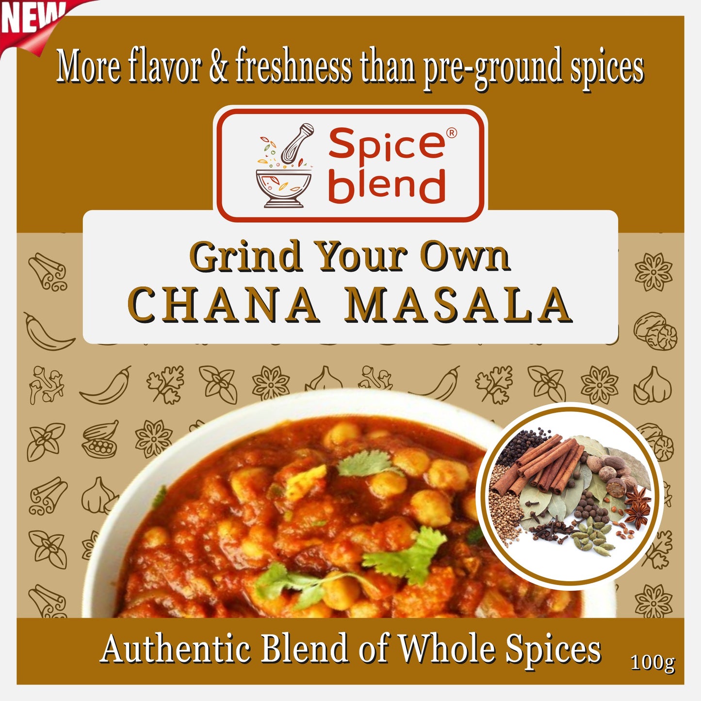 Chana Masala (Authentic Blend of Whole Spices)